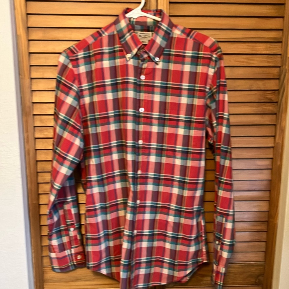 Men's Red Plaid Shirt J Crew